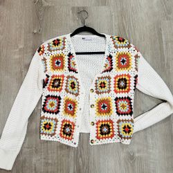 SO Crochet Cardigan, Size M