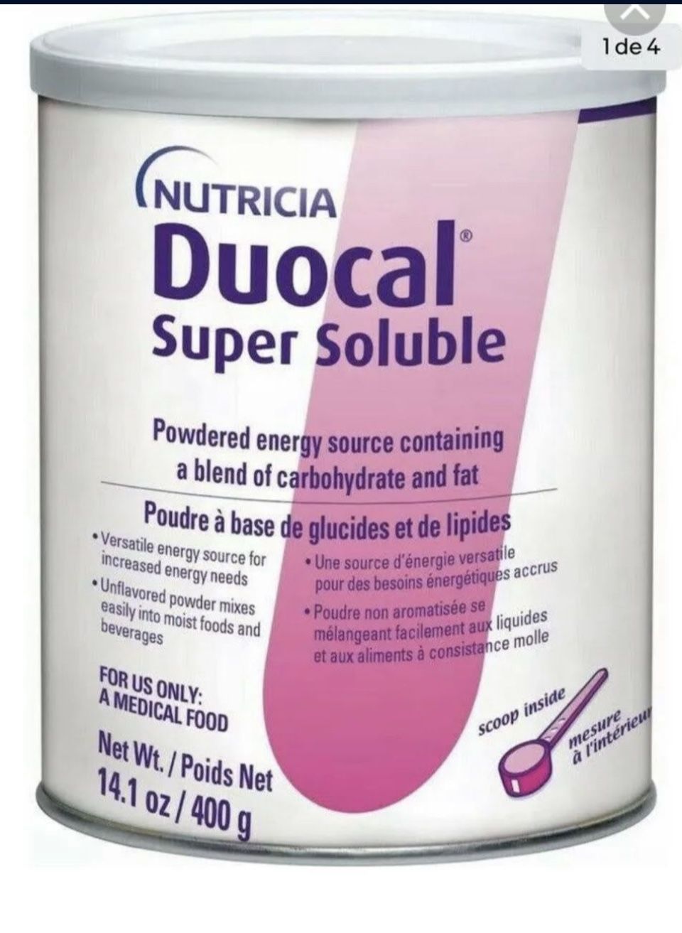 Nutricia, Duocal, Super Soluble, Powdered Energy Source, Brand New, Super Soluble Duocal 14oz (400g) Exp in May 2025 Or Later