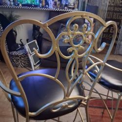 two chairs iron for the bar