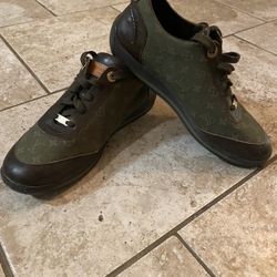 Louis Vuitton Mini Lin sneakers women Army Green Size 38 