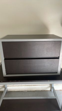 2-Drawer Dresser and table/desk with Silver Frame