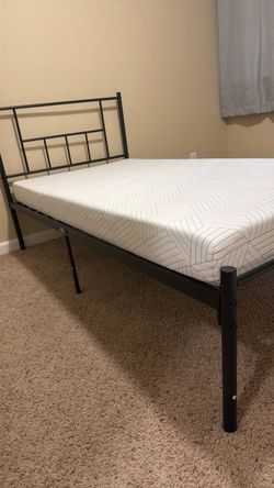 Twin bed frame and memory mattress
