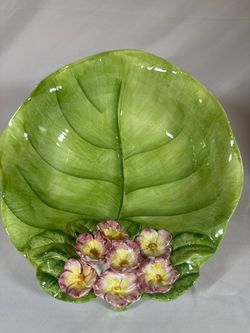 San Marco ceramic Green leaf Bowl