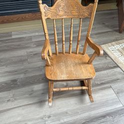 Children’s Solid Oak Rocking Chair 