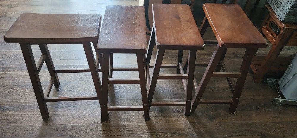 Bar Stools Solid Wood Walnut Stain Counter Height