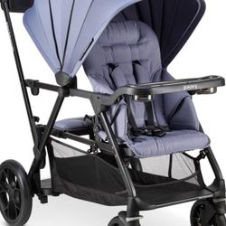 Joovy Caboose RS Sit & Stand Double Stroller for Children Up to 55 lb. with All-Terrain Wheels, UPF50+ Sun Canopy & Magnetic 5-Point Safety Harnesses,