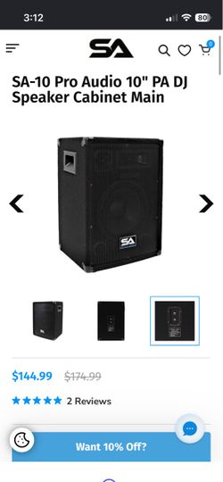 SA-10 Pro Audio 10" PA DJ Speaker Cabinet Main