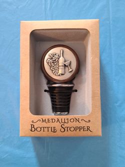 Prodyne Wine / Spirits / Oil / Vinegar Bottle Stopper - Pewter & Hardwood - NEW!