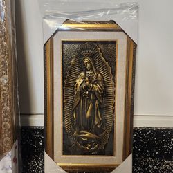 Cuadro Virgen De Guadalupe 14"x24" Dorado O SILVER 4 Differentes Estilos