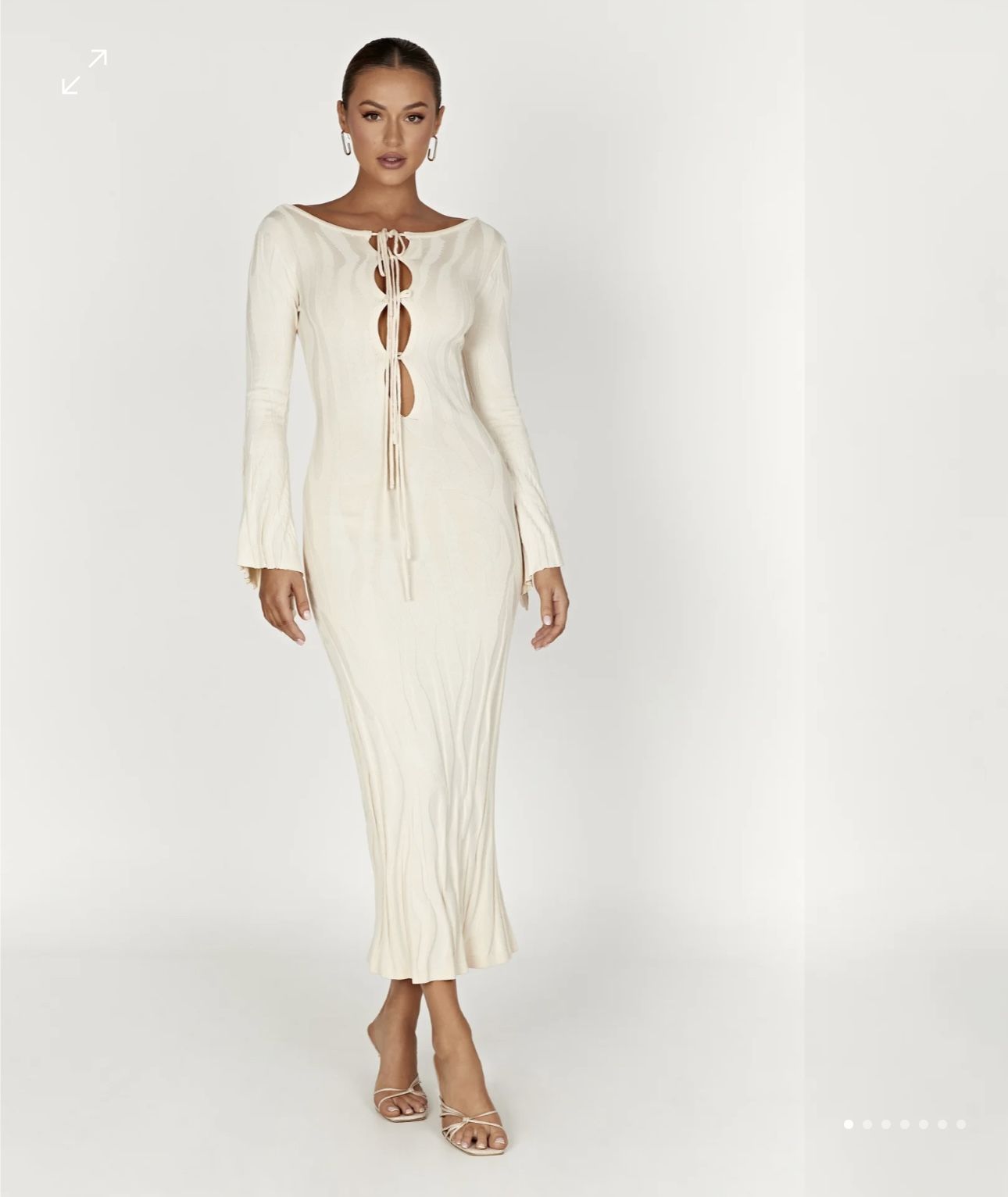 Meshki BRINLEY Long Sleeve Knit Maxi Dress - Ivory