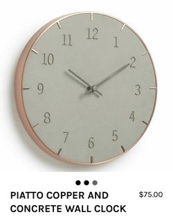 Westelm Copper And Cement Wall Clock