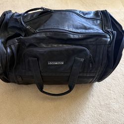 Locomotor Black Leather Duffel Bag