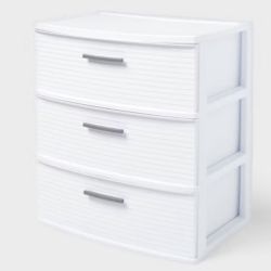 3 Drawers Wide Plastic Storage Cart