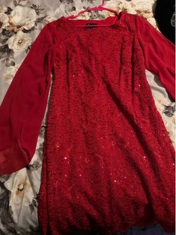 Red lace sparkle dress