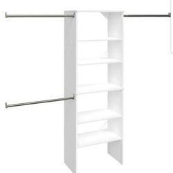  ClosetMaid Wood Closet Organizer Starter Kit Tower, 
