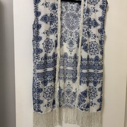 Ladies O’Neill Contemporary Paisley Pattern New Duster With Fringes SZ S 