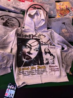 Vale Graphic Zip-Up Hoodie with Tour Print