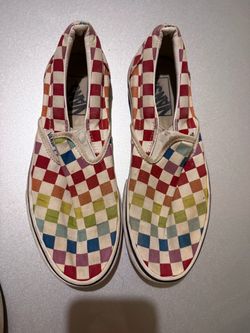 Vans Classic Slip-On Rainbow Checkerboard Sneakers