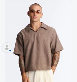 Maison Tailored Textured Boxy Cropped Polo