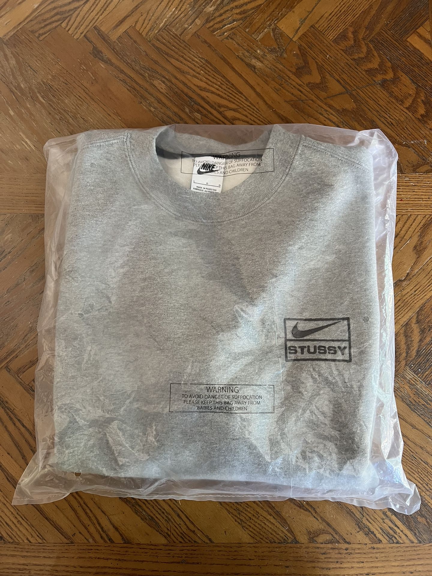 Nike x Stussy Crew Fleece Grey Size Large