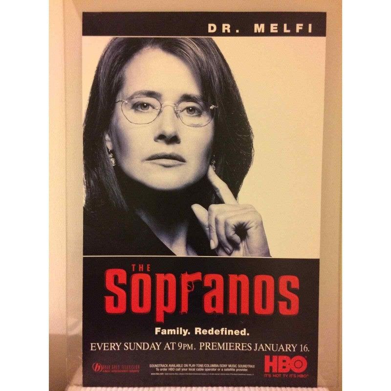DR MELFI SOPRANOS HBO Original NJ Transit Window Card Poster RARE! 21 x 33