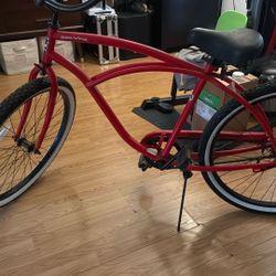 Tracer Beach Cruiser Bikes for Men, 26" Wheels, Single Speed, Coaster Brake, Hi-ten Steel Frame,Black,Moon-Type Handlebar Got New Tires For It