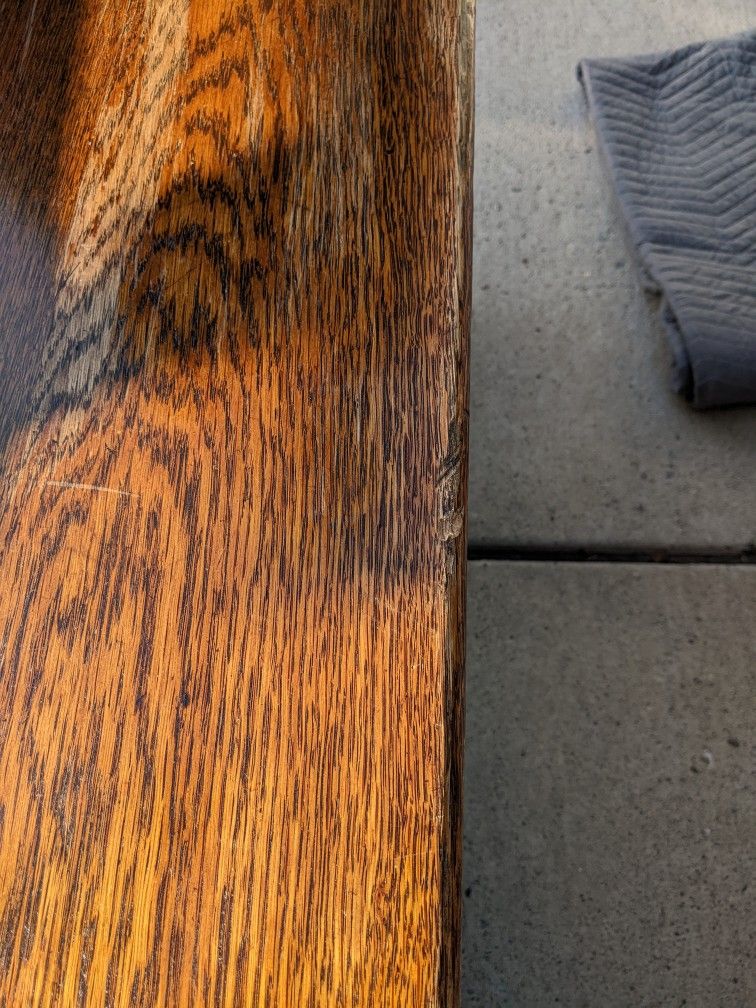 Genuine Antique Oak Table With Two Chairs