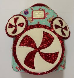 Disney Parks Loungefly Peppermint Mickey Mini Backpack