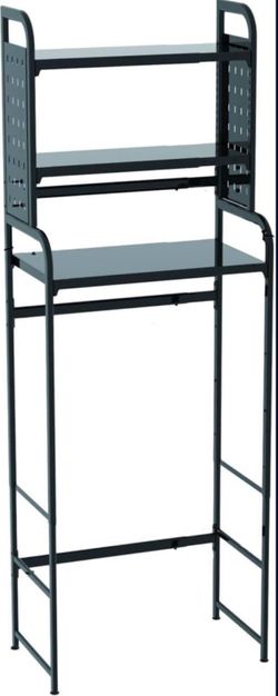 BIFCIOFH 3-Tier Expandable Over Toilet Washing Machine and Dryer Storage Rack, Height Adjustable Laundry Room Shelves, Bathroom Organization Space Sav