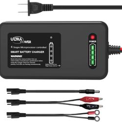 ULTRAPOWER 14.6V 4A LiFePO4 Battery Charger,Smart Lithium Battery Charger with 4LEDs Indicator for Cars,Motocycles,Golf Trolley,UAV,Fishing Boat and L
