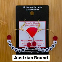 Handmade January Birthstone Beaded Earrings