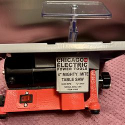 Chicago Electric 4" Mighty Mite Table Saw, a hobby table saw designed for crafting projects.