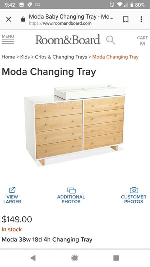 Modern Designer Crib Dresser Changing Table Nursery Furniture
