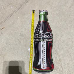Coca Cola Sign And outdoor Thermometer 