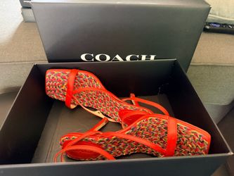 Coach Woven Strappy Sandals