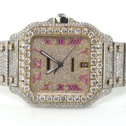 Cartier Santos 40mm Diamond Automatic Stainless Steel Watch 