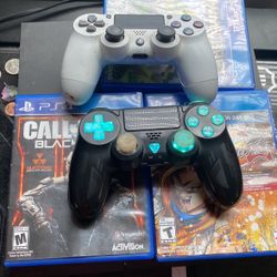 PS4 With Two Controllers 