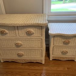 Woven Wicker Nightstand & Dresser