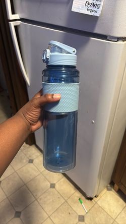 Blue Plastic Water Bottle with Flip Lid