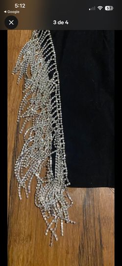 Black Mini Dress With Rhinestone 