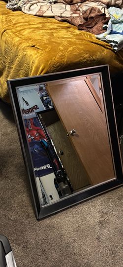 Black and Silver Framed Wall Mirror
