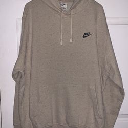 Nike Hoodie Men's Sz XL Faded Cream & Specks Sportswear Club Fleece Sweatshirt