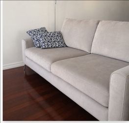 Modern Light Gray Sofa with metal legs