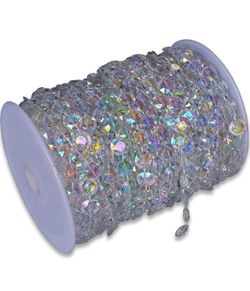 80 Ft Of Iridescent Crystal Bead Strings