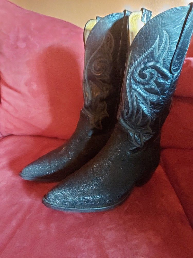 For Sale Nacona Black Stingray Boots Size 9 . 5 EE $240
