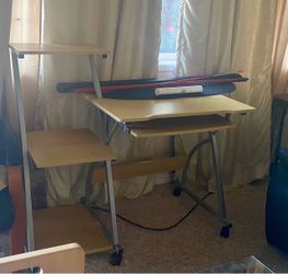 Computer table on wheels