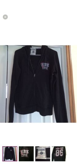 VS pink zippered sweat jacket size large