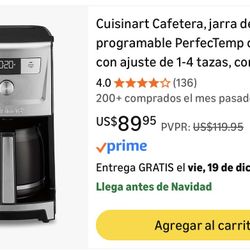 Cafetera, jarra de vidrio programable PerfecTemp de 14 tazas con ajuste de 1-4 tazas- coffee Maker