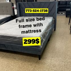 Full Size Bed Frame Headboard With Mattress $299 Only 