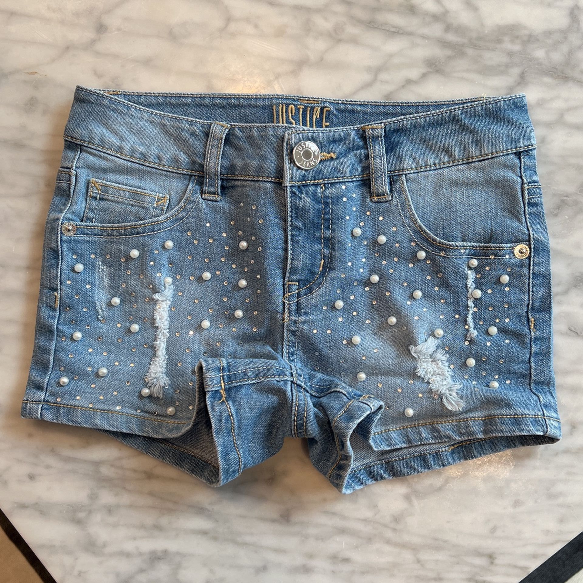 Justice Denim Shorts For Girls Size 10